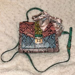 Aldo Snakeskin Crossbody Colorblock Glenda Bag